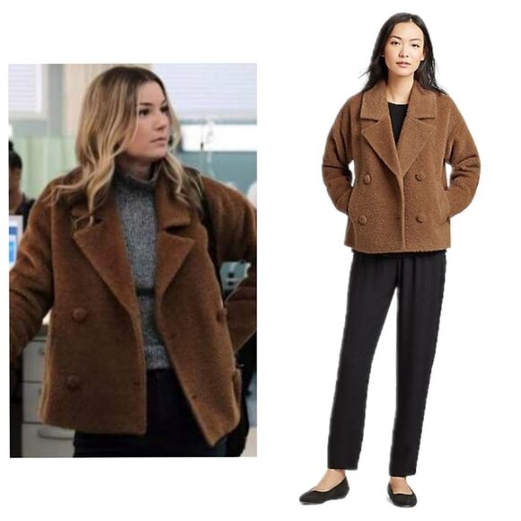 Eileen Fisher Suri Alpaca Wool Notch Collar Jacket Dark Clay L - Picture 3 of 16